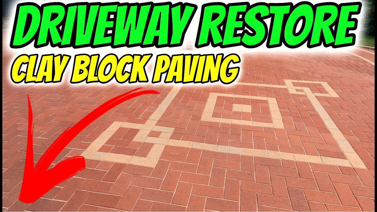 Clay block paving driveway cleaning