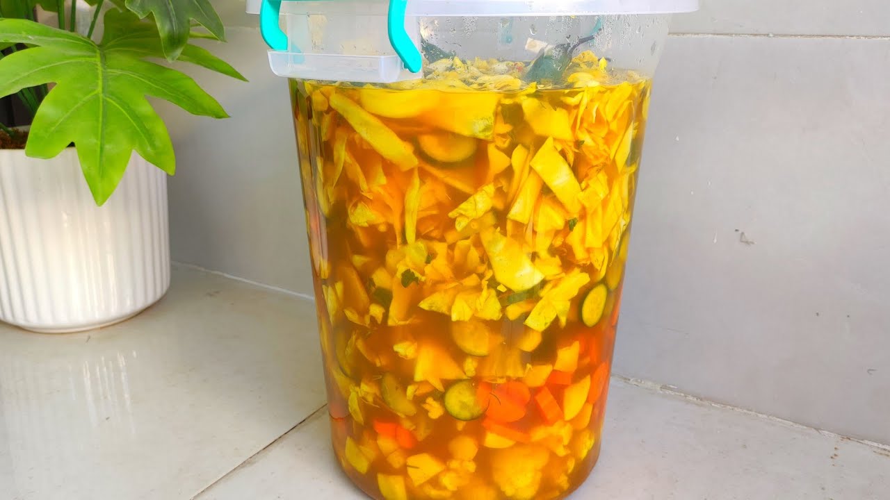 دروستکردنی ترشياتی زەرد 💛🔥 | مخلل طرشي أصفر | Trshyati Zard | Yellow Pickles