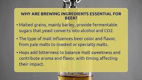 Why Are Brewing Ingredients Essential For Beer? - The Pint Guy