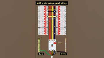 MCB Distribution panel wiring.|3-phase distribution panel wiring in Animation. #shorts #panel #mcb