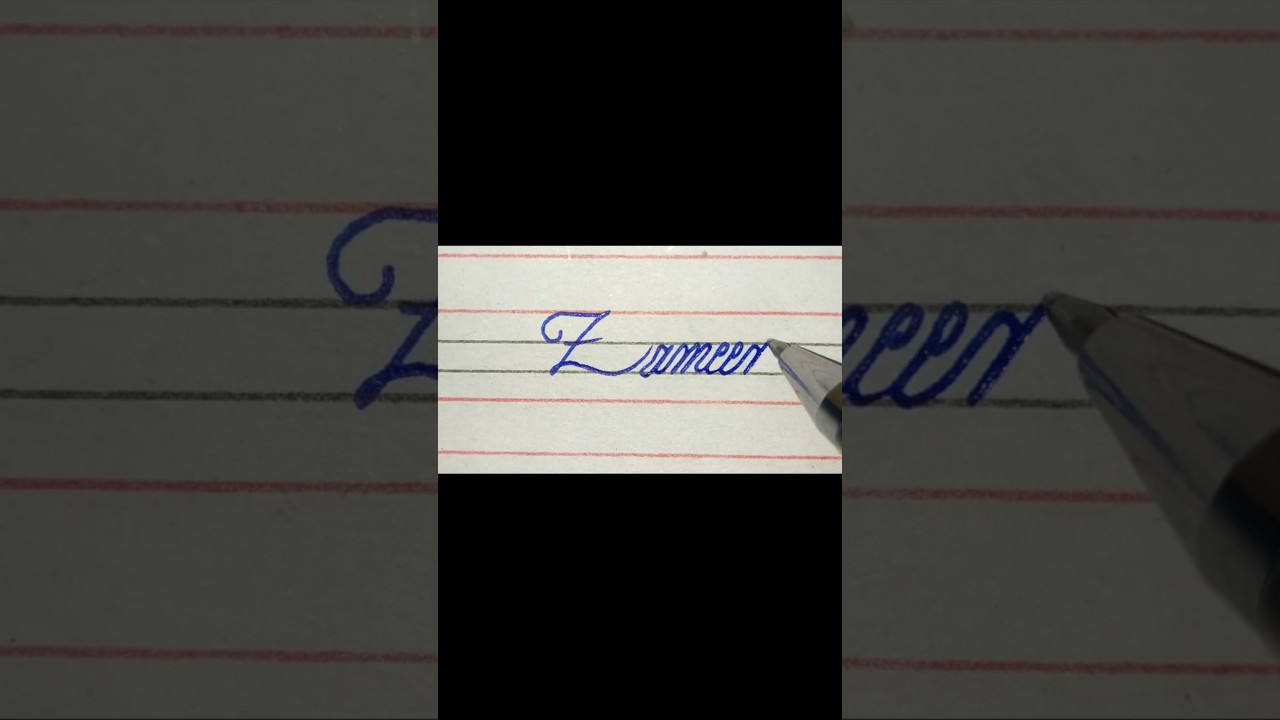 Zameer write ✍️ in beautiful cursive style 