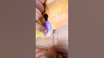 Weaving landscape tapestry | easy weaving with needle on diy loom