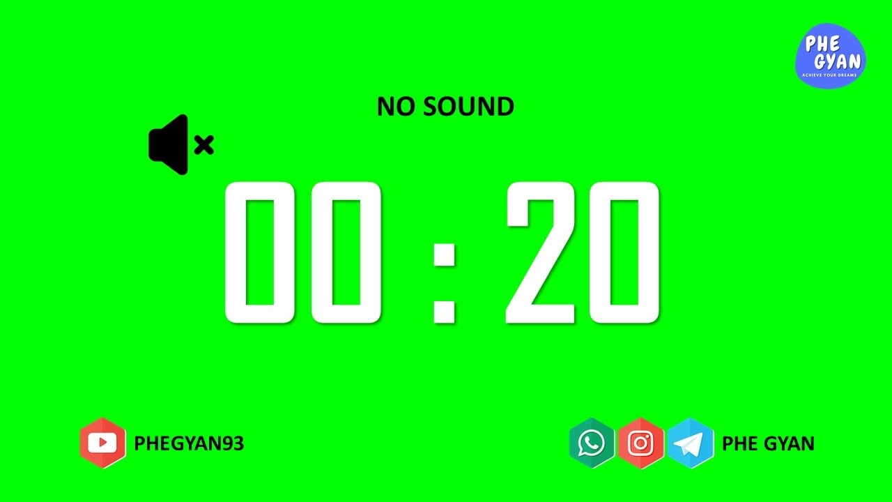20 seconds Green Screen timer no sound 