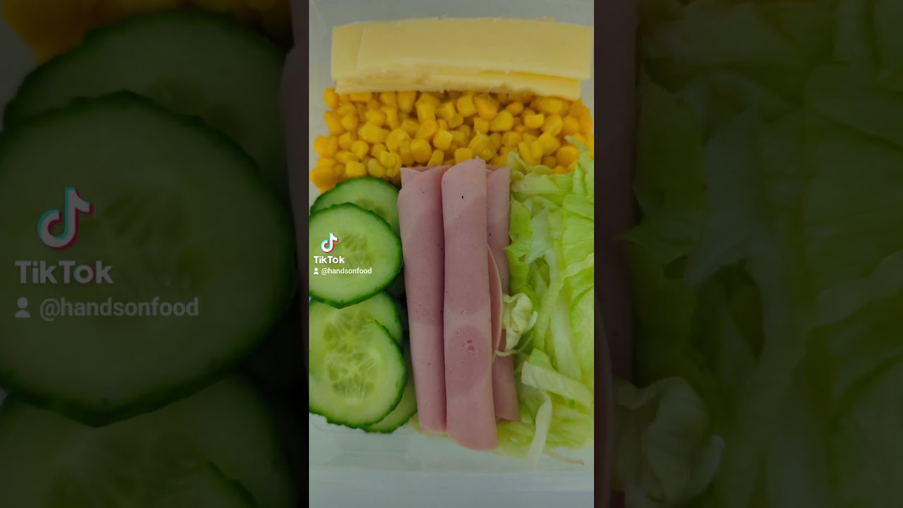 healthier eating day 2, Salad   with Paw Patrol pork meat