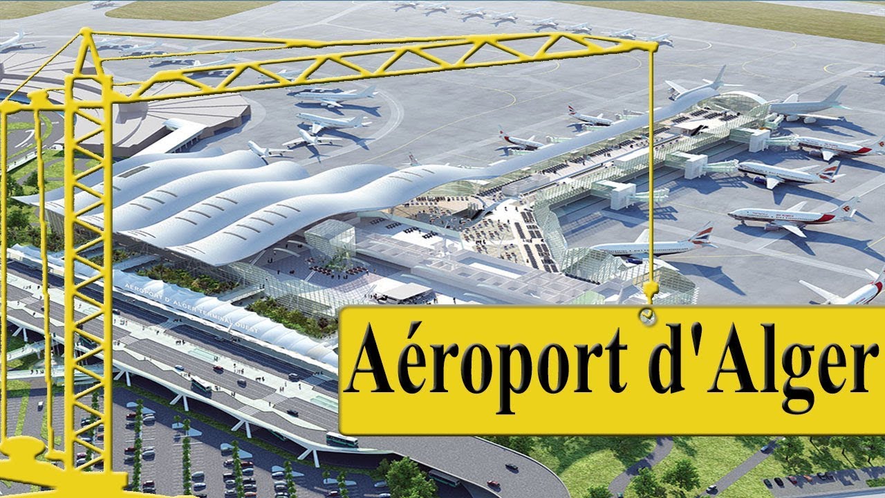 le nouveau aéroport d'Alger vue depuis le centre commercial du Bab