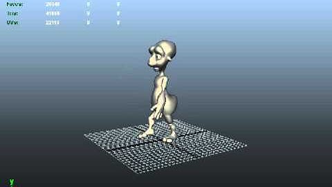 Basic Walk Cycle animated In AutoDesk Maya