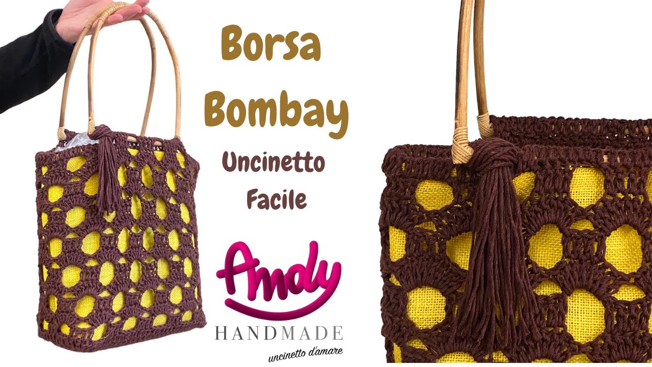 Borsa BOMBAY Uncinetto Facile Andy Handmade - YouTube