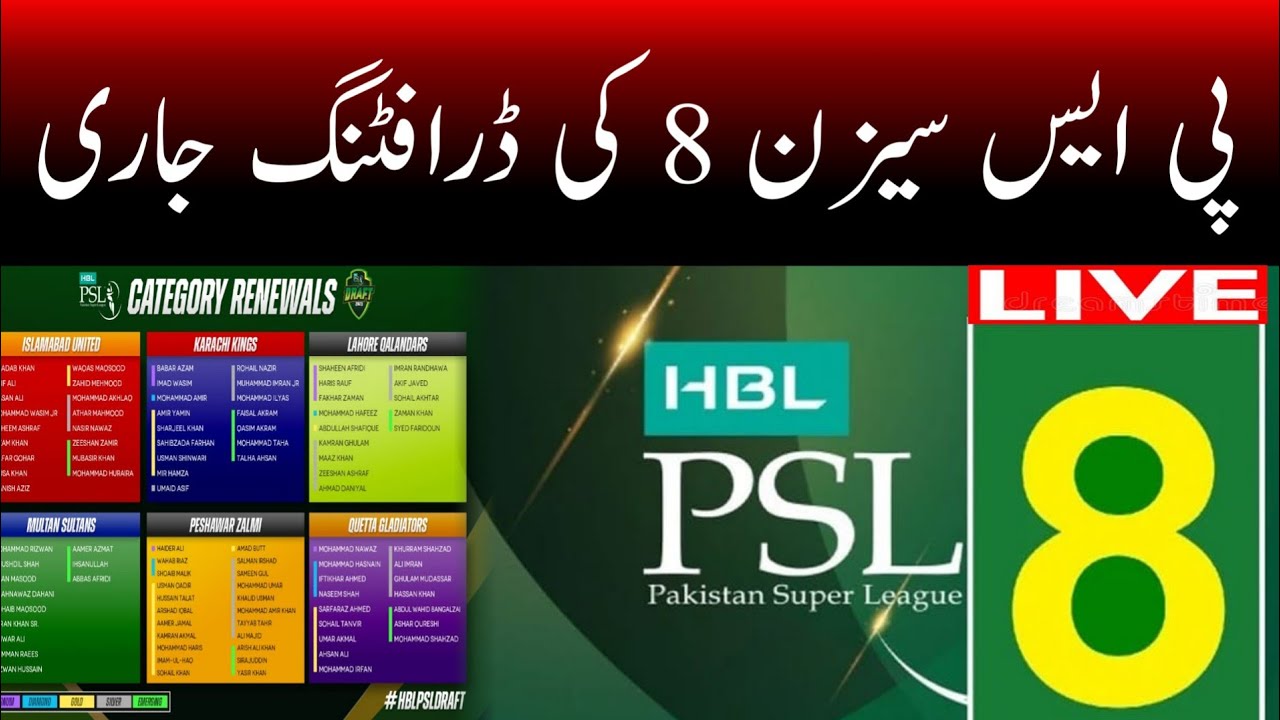 Live HBL PSL Draft 2023 - PSL 8 Draft live - Pro Point
