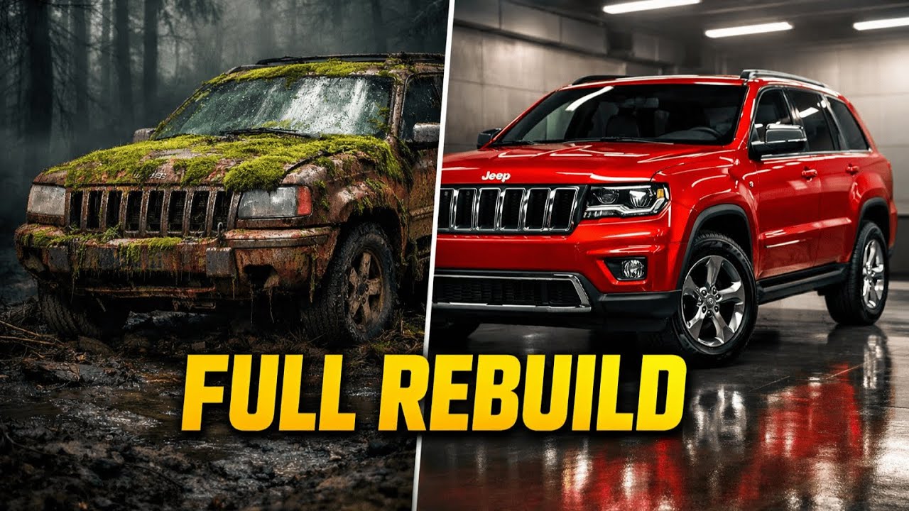 Complete Restoration of a Rusty Jeep Grand Cherokee to red (Satisfying) 
