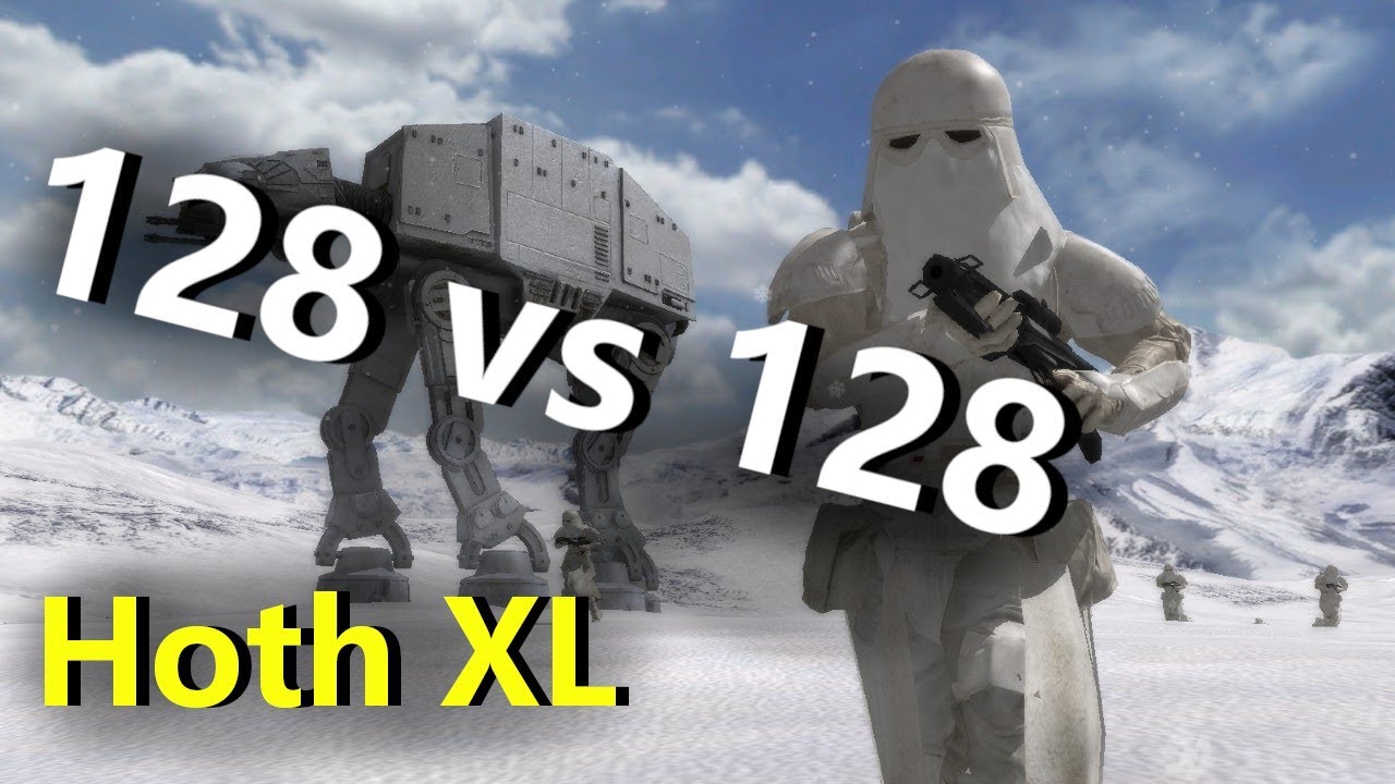 Star Wars Battlefront (2004)  XL battle 128v128 [Hoth]  (Hard - Empire)
