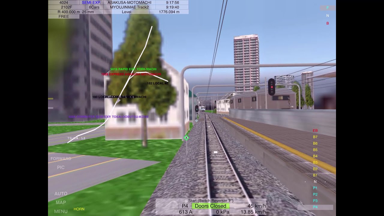 Train Drive ATS Semi express train number 2102 Daishien to ASAKUSA MOTOMACHI