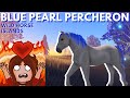 Catching a pearly blue percheron on lunar island in wild horse islands on roblox