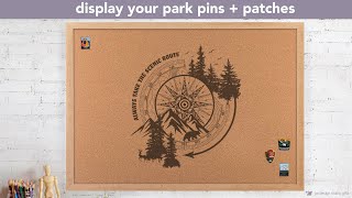 Display your hiking pins & patches cork board - JW Design Studio Gifts Display your hiking pins & patches cork board - JW Design Studio Gifts