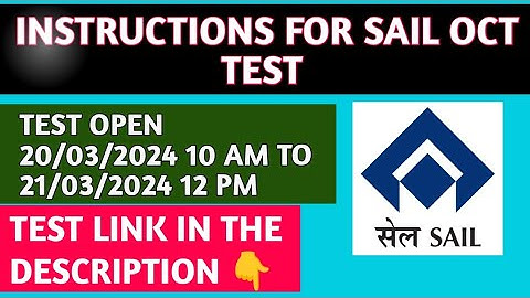 Important Instruction for SAIL OCT MOCK TEST #sailmetallurgy