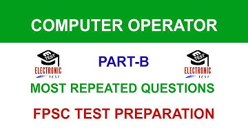 Computer Operator (BPS-16) FPSC Job Test Preparation|Solved Mcqs| Part-B