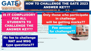 GATE 2023 Answer key Challenge|| Fee Amount || Procedure || How to write Justification Statement??
