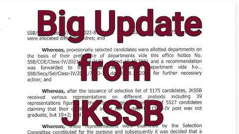 Selection List Jk SSB | Document Verification | ClassIV List
