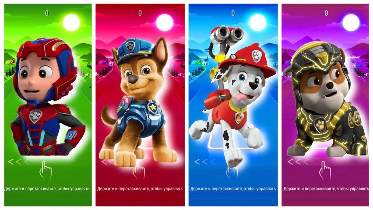 HopTiles Hop EDM Rush - Ryder 🆚 Chase 🆚 Marshall 🆚 Rubble 🎶 Tiles Hop