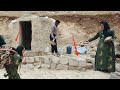 A strong nomadic family that builds their life in the heart of winter nature