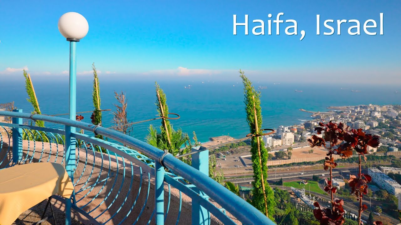 Захватывающий спуск со смотровой площадки Стелла Марис на горе Кармель к побережью Средиземного моря