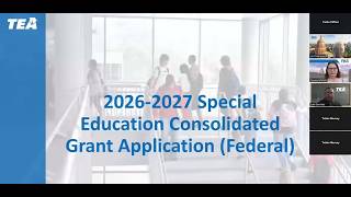 2026-2027 Special Education Consolidated (Federal) Grant Application Training