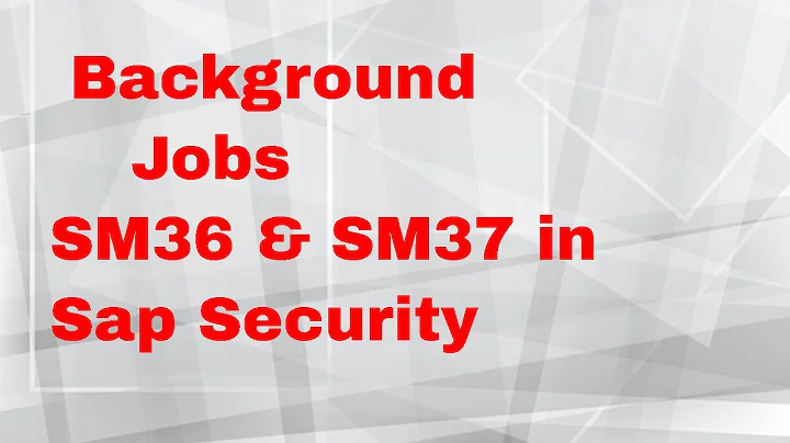 Background Jobs SM36 & SM37 | PFCG_TIME_DEPENDENCY
