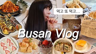 Vlog | 계속 먹는 부산 브이로그 | 카페 투어하는 일상 (전포 신상 카페&소품샵, 여권 재발급, 명란김밥, 베이글 맛집, 딸기산도)