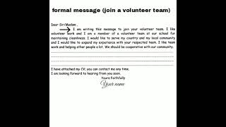 Formal email  join a volunteer team