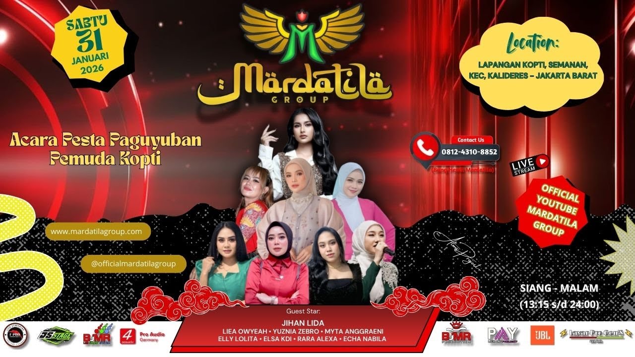 KONSER MARDATILA GROUP (MALAM)  - PESTA PAGUYUBAN PEMUDA KOPTI | LAP. KOPTI SEMANAN - JAKBAR