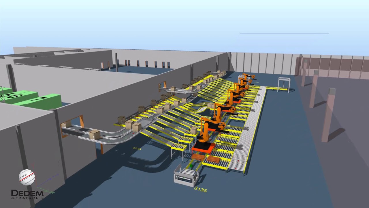 FMCG Sorting & Palletizing Project Simulation - YouTube