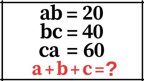 Math Olympiad Brain-Buster | ab=20, bc=40, ca=60 | Can You Solve This?