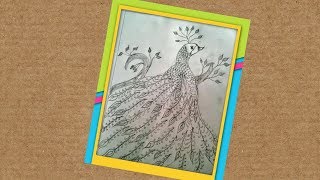 How to draw amazing peacock pic with white paper 2019 screenshot 5