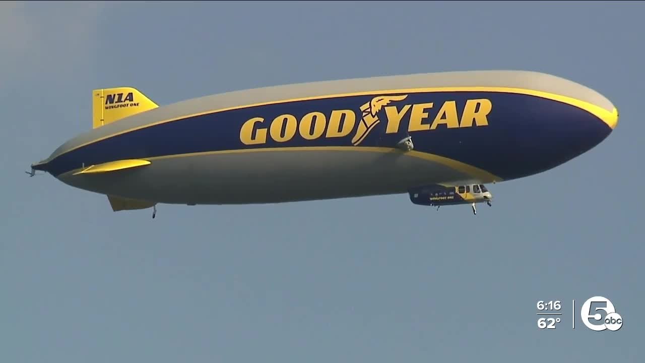 Tire company celebrates 125 good years in Akron with local piloting iconic blimp