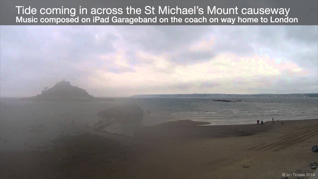 Tide comes in St Michael s Mount Cornwall July 2014