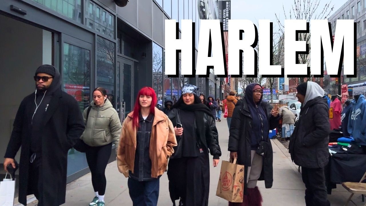 NEW YORK CITY 🗽Walking Tour [4K] HARLEM 125th St ASMR