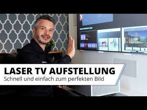 Aufstellung und Einrichtung eines Laser TVs. Wir zeigen euch Schritt für Schritt wie es funktioniert