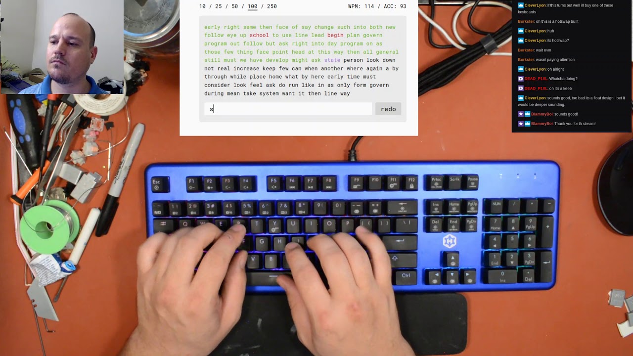 Hexgears Supernova with Kailh Berry Pandas and mods typing test