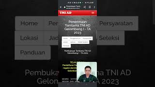 CARA DAFTAR ONLINE TNI AD #rekrutmentni #tniad