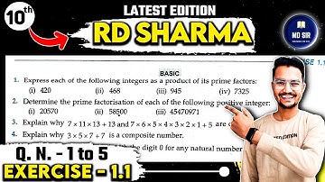 RD Sharma Class 10 Chapter 1 | Real Numbers | Exercise 1.1 Q1 to Q5