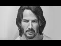 Drawing a Portrait with graphite pencils | Pencil Drawing Keanu Reeves