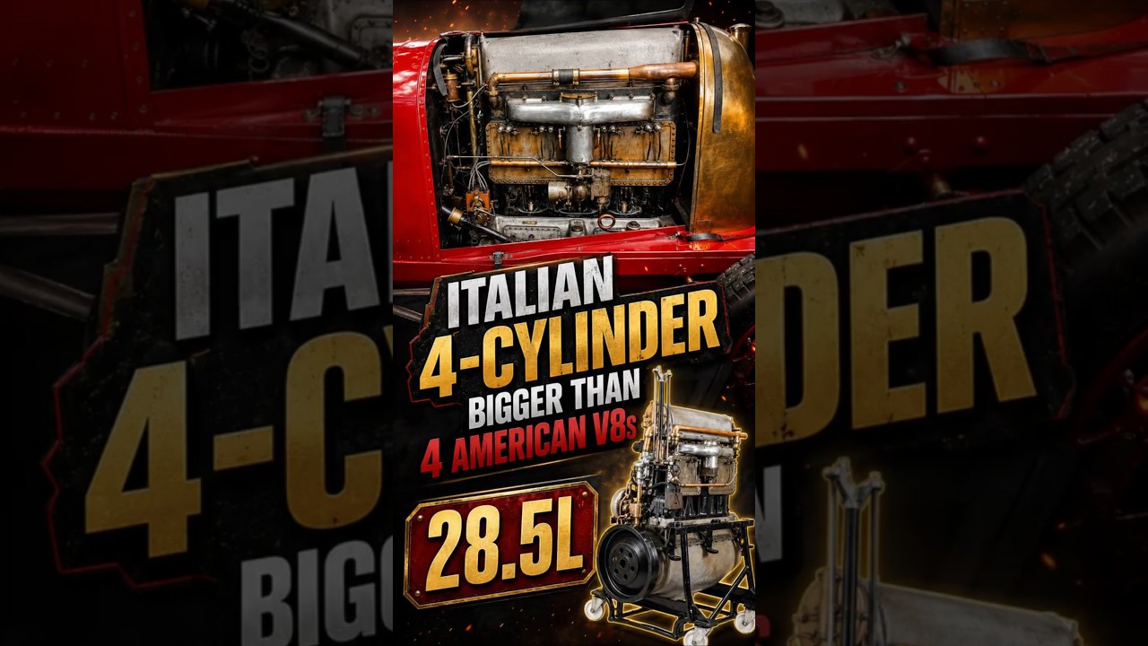 Insane Italians Built a 28.5L 4-Cylinder! #italy #engine #built #car #fiat #shorts #short #viral