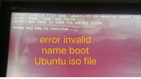 Error invalid file name disk loop not found linux ubuntu