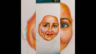 Traditional Indian women #portrait #painting#shorts#oilpastel#art #traditionalbeauty#creative#viral