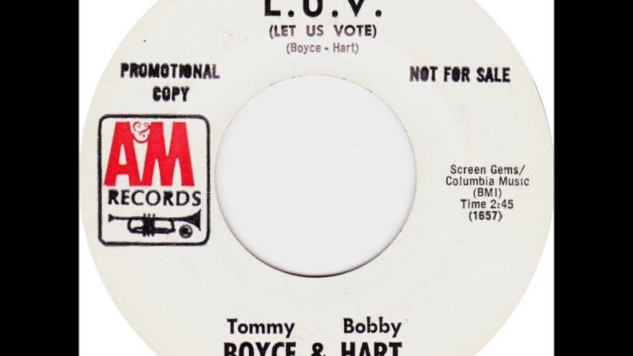 L U V Let Us Vote Mono Single Version Bonus Track Tommy Boyce Bobby Hart En Las Listas Top Charts