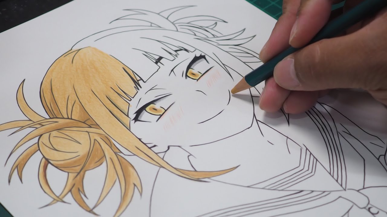 Himiko Toga - Coloring of Horikoshi Sketch : r/BokuNoHeroAcademia