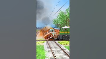 TWO TRAINS vs TRUCK Accident at DIAMOND RAILROAD CROSSING #train