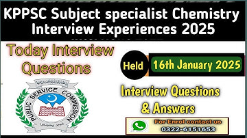 Today KPPSC SS Chemistry Interview questions and answers|16th January SS Chemistry Interviews|MJS