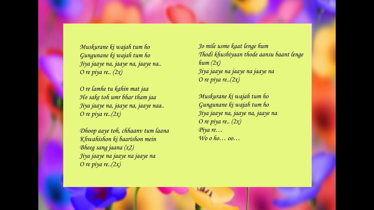 Muskurane Ki Wajah Tum Ho Karaoke Lyrics YouTube