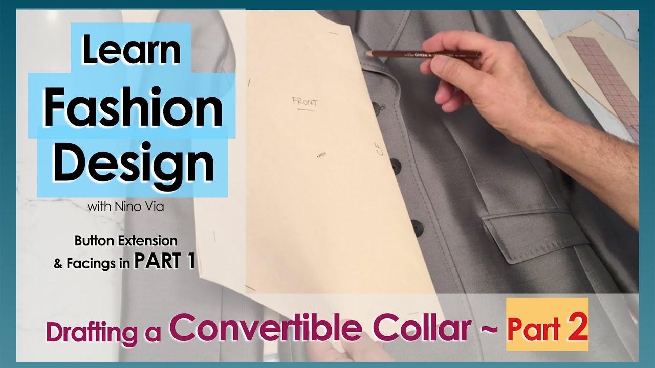 How To Draft A Convertible Collar PART 2 Watch Part 1 For Button