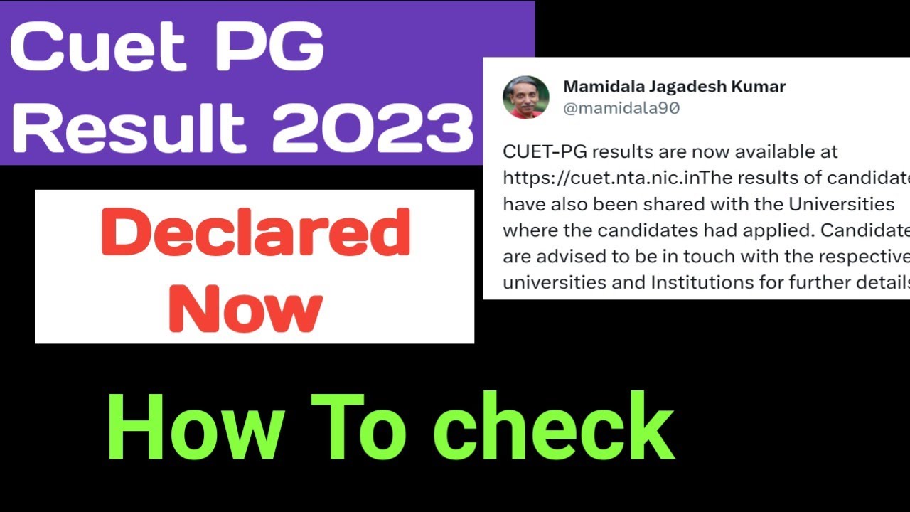 CUET PG Result Declared 2023 | cuet PG score card 2023 | how to check ...